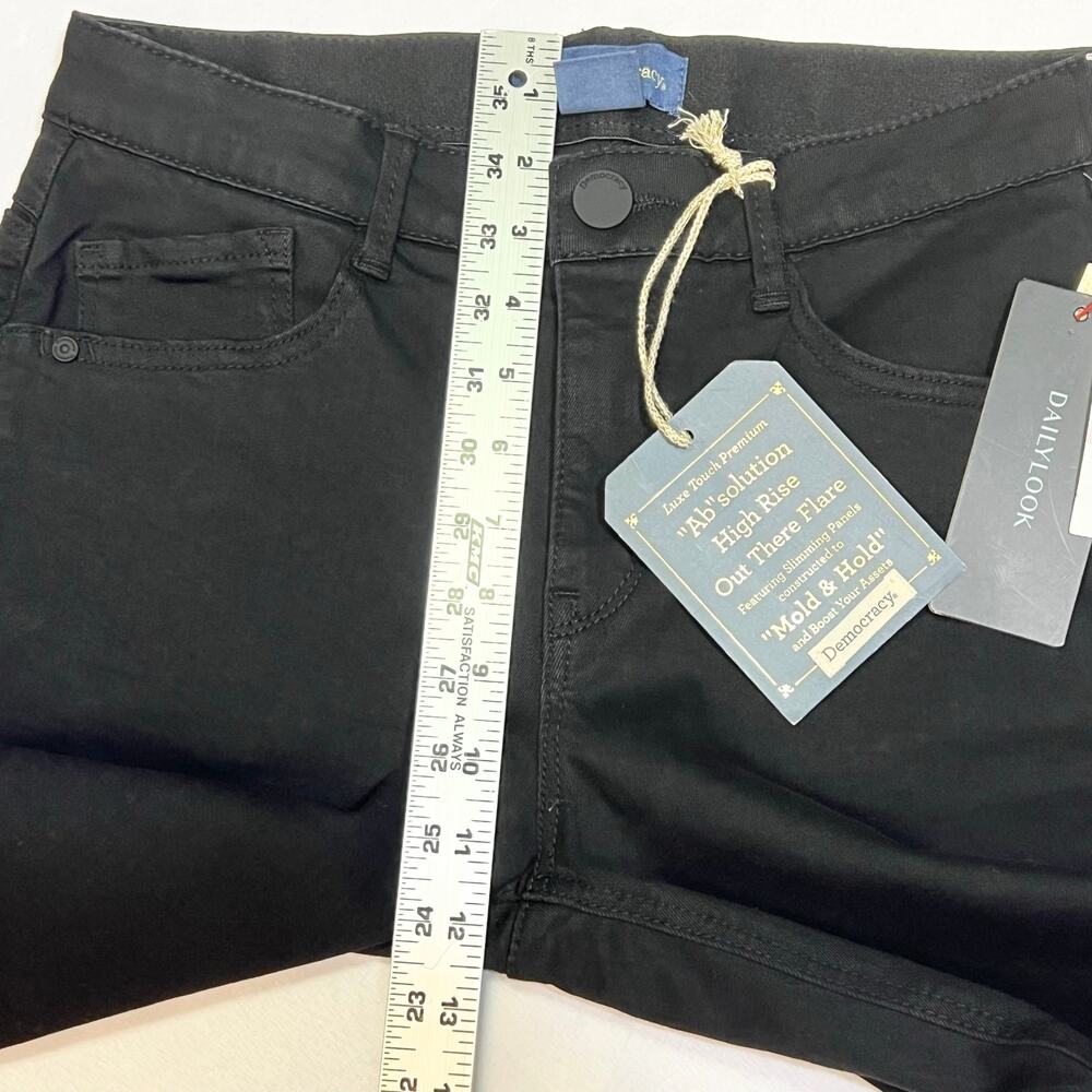 Democracy Ab Solution High Rise Out There Flare Jeans Womens 6P Black NWT - Picture 9 of 12